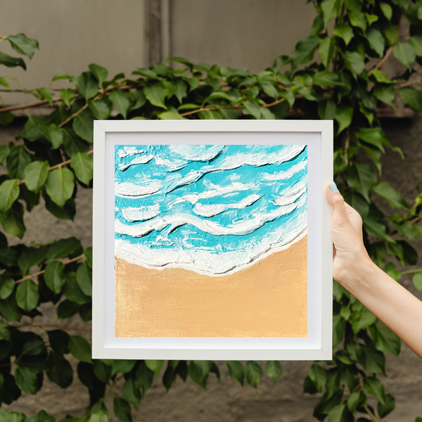 Handmade Textured Canvas Art | Plaster Painting | Ocean