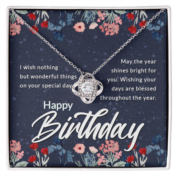 Happy Birthday Gift for Wife Love Knot Necklace Women's Jewelry