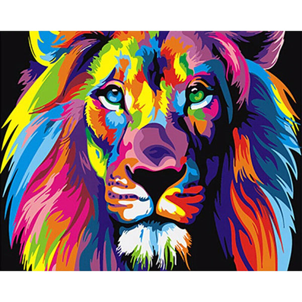 Colorful Lion - Paint by Numbers Kit for Adults DIY Oil Painting Kit on Canvas