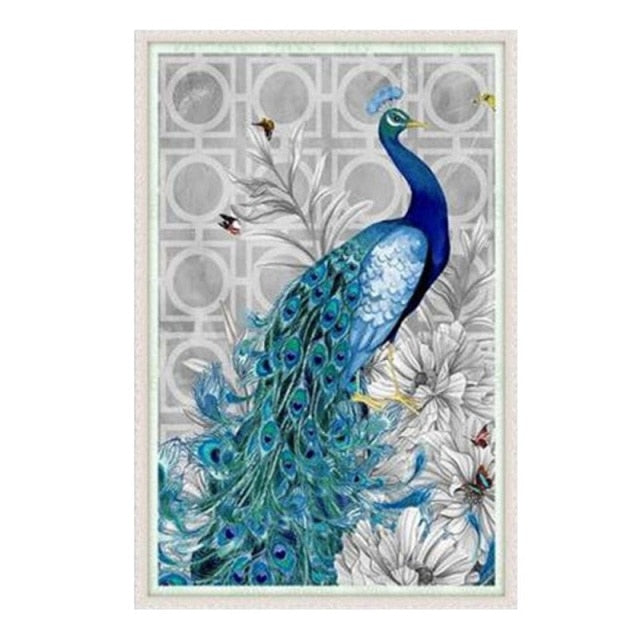 5d diamond painting peacock,